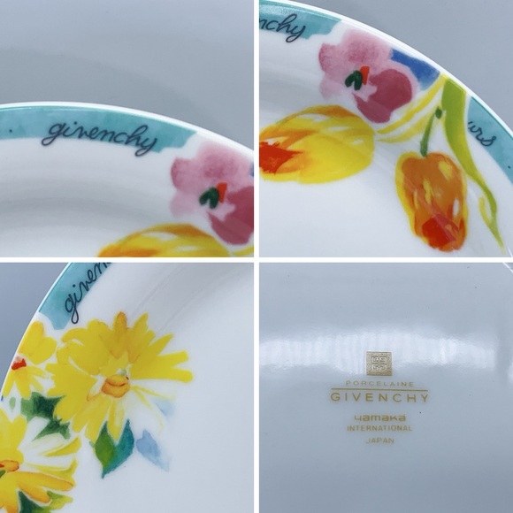 Givenchy Porcelain 6Pcs Colourful Floral Design Set Plates - Picture 9 of 14